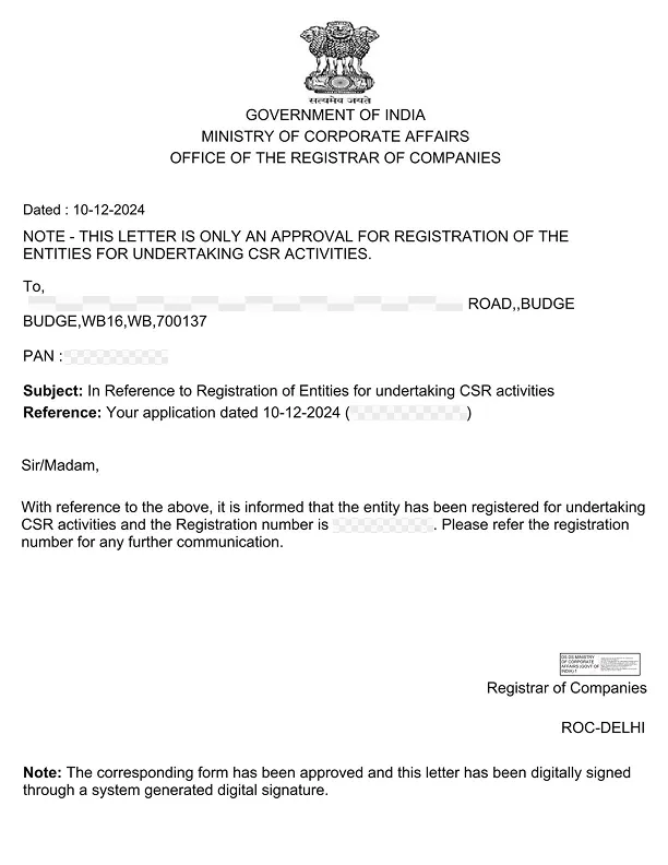 CSR-1 APPROVAL LETTER